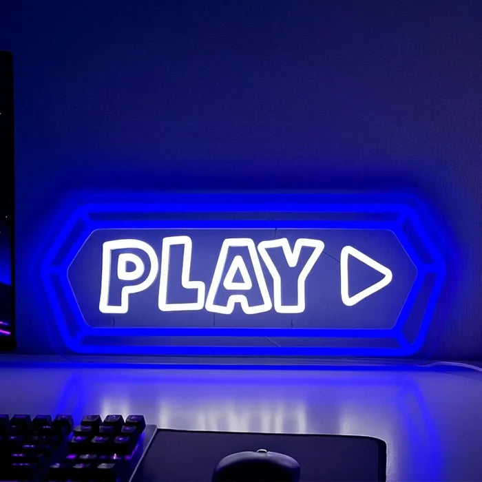 Neon Game Play Button