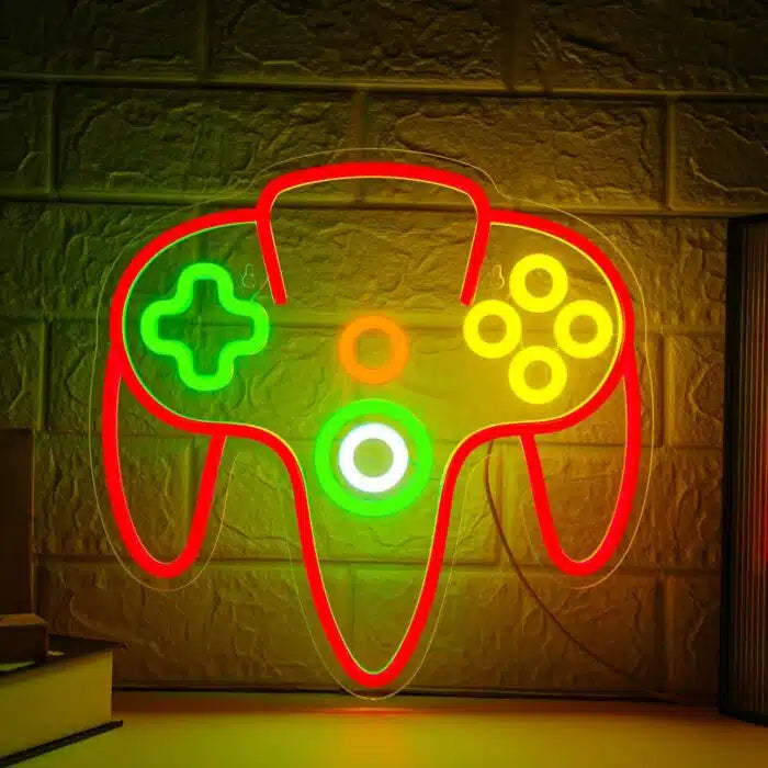 Neon Nintendo 64 Game Controller
