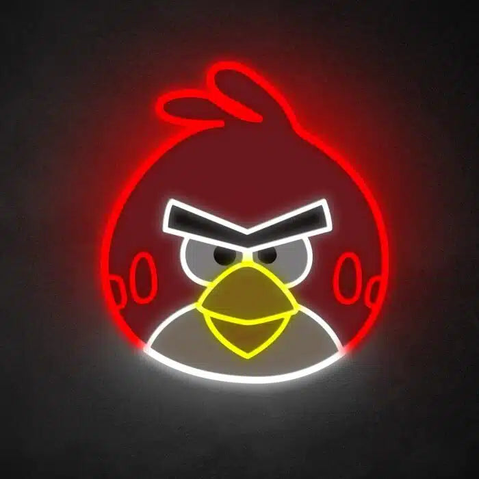Neon Red Angry Birds Game