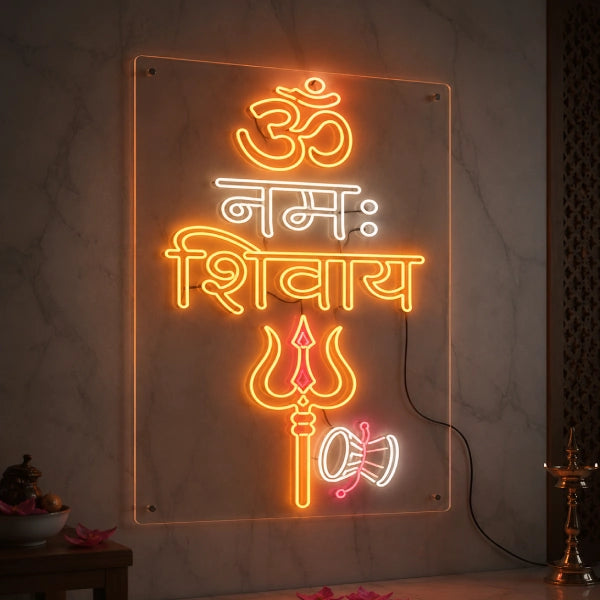 Om Namah Shivah Trishul Neon Sign