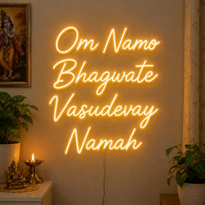 Om Namo Bhagwate Vasudevay Namah LED Neon Sign