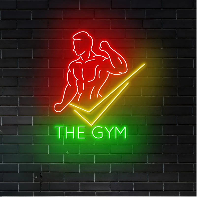 Open Gym Fitness Club Neon Sign