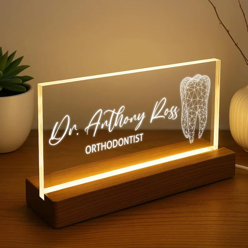 Orthodontist Custom Acrylic LED Sign With Name