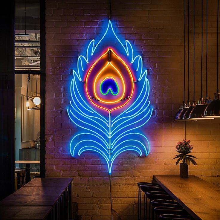 Peacock Feather LED Neon Sign