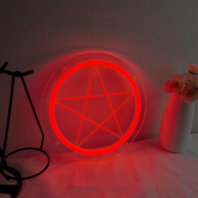 Pentagram Design Neon Sign LED Light