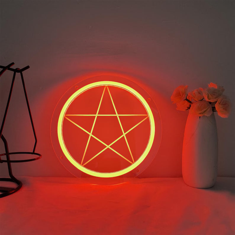 Pentagram Design Neon Sign LED Light