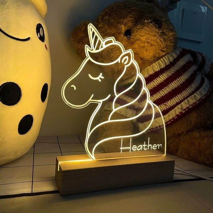 Personalized 3D Illusion Horse Desk Night Lamp For Kids