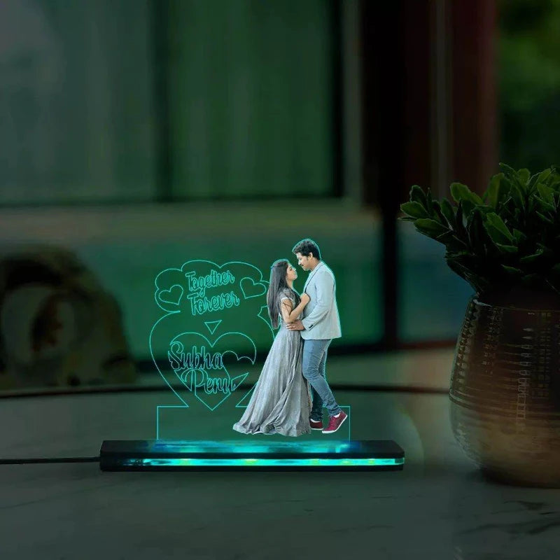 Personalized 3D Illusion LED Lamp Couple Gift