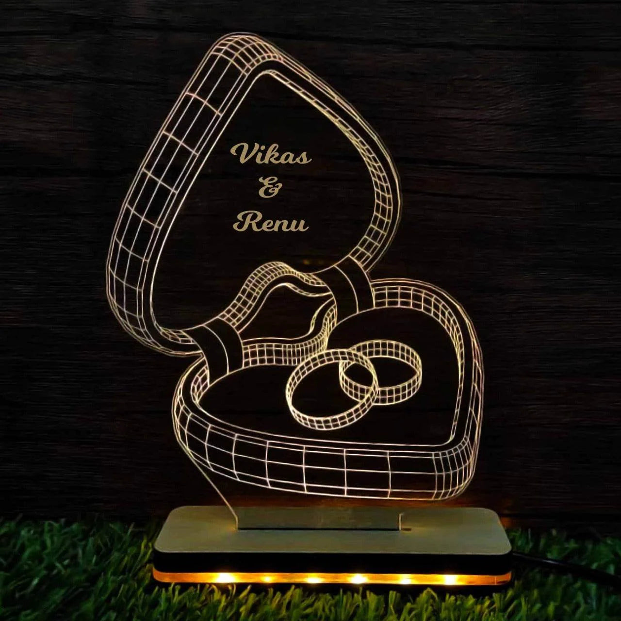 Personalized Acrylic Engraved LED Frame For Couples