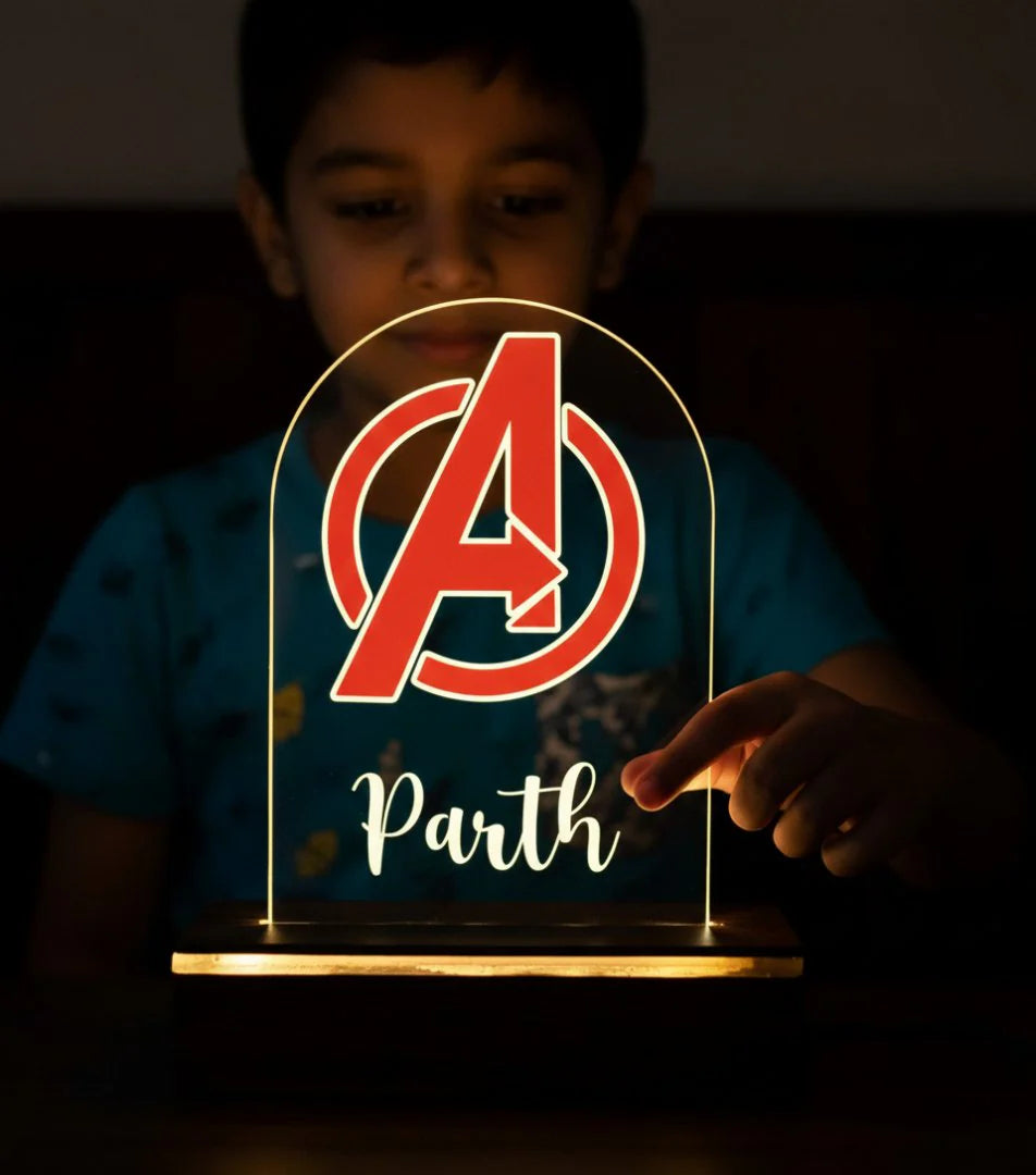 Personalized Avengers LED Table Lamp Kids Custom Night Light