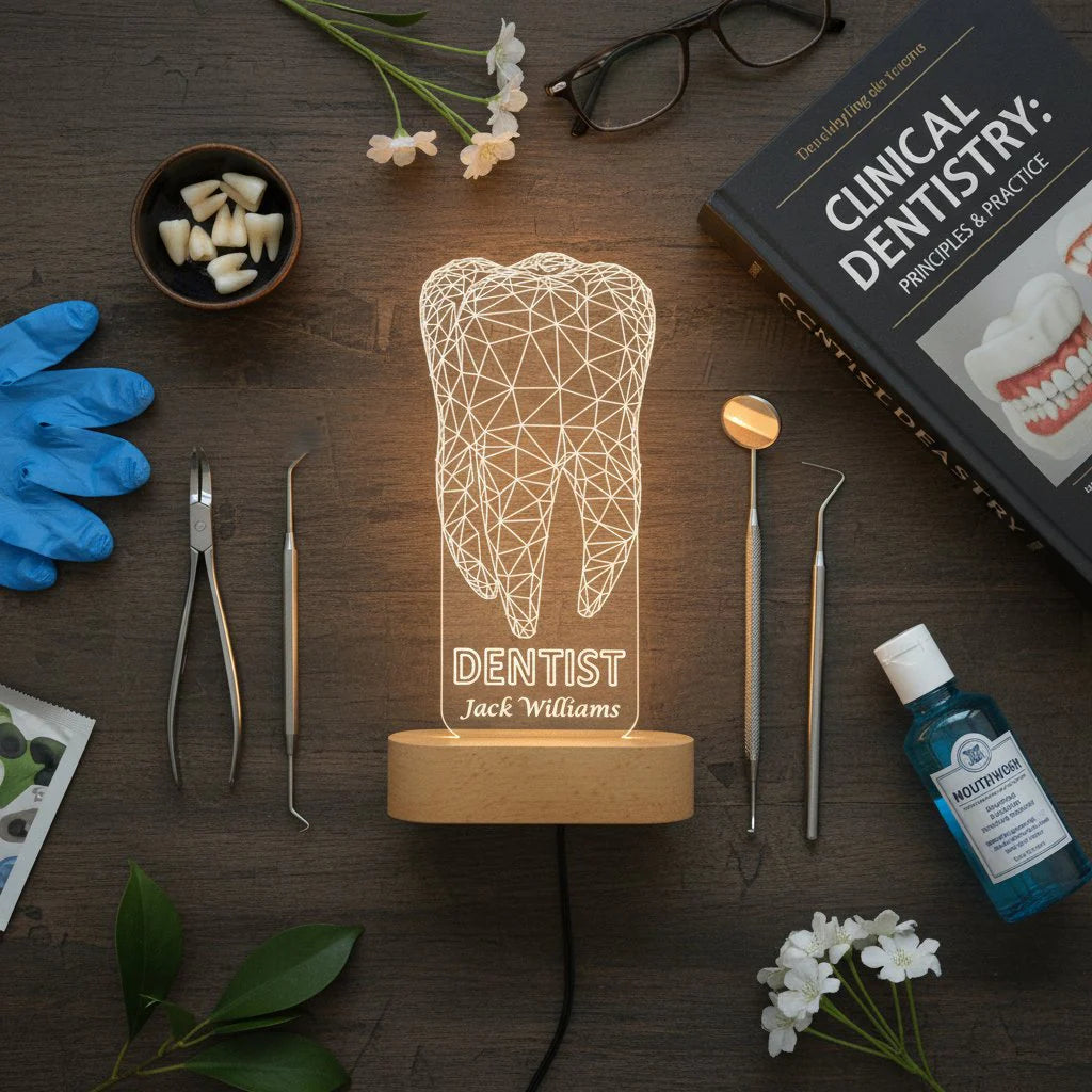 Personalized Dentist Illusion Lamp Unique Dental Office Decor Gift
