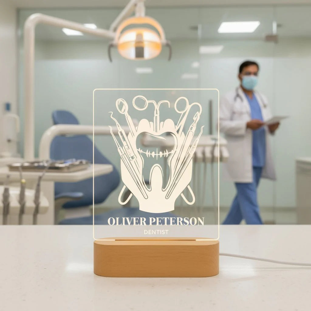 Personalized Dentist LED Lamp Custom Dental Office Decor Gift