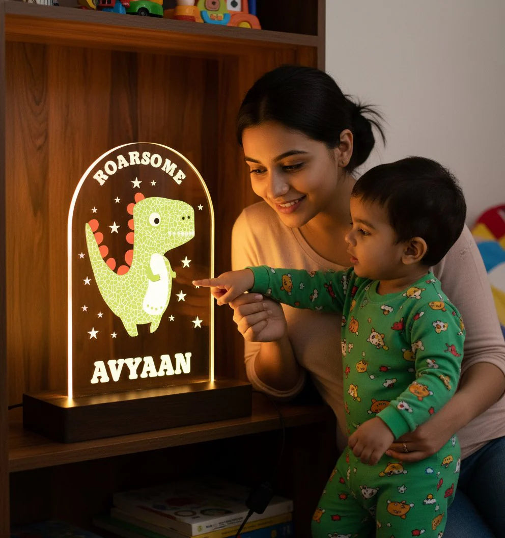 Personalized Dinosaur LED Light Custom Kids Night Light