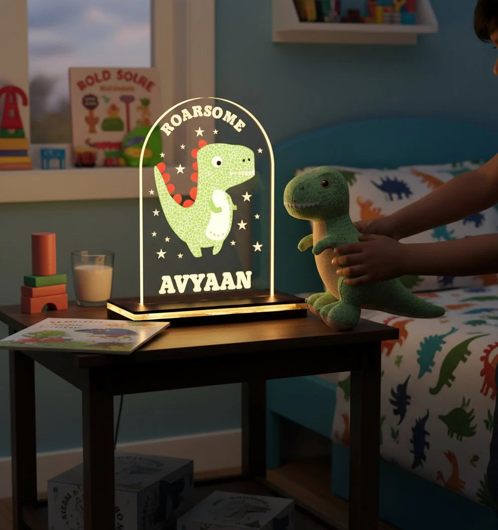 Personalized Dinosaur LED Light Custom Kids Night Light