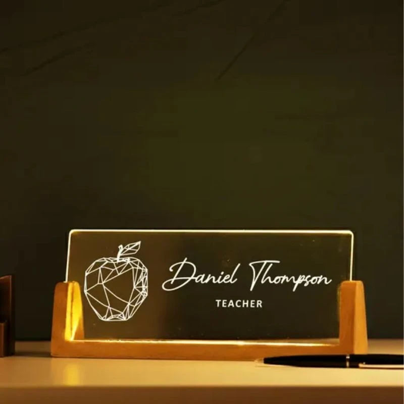 Personalized Illuminated Acrylic Name Sign For Teachers