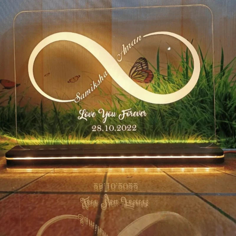 Personalized Infinity Symbol Acrylic LED Lamp