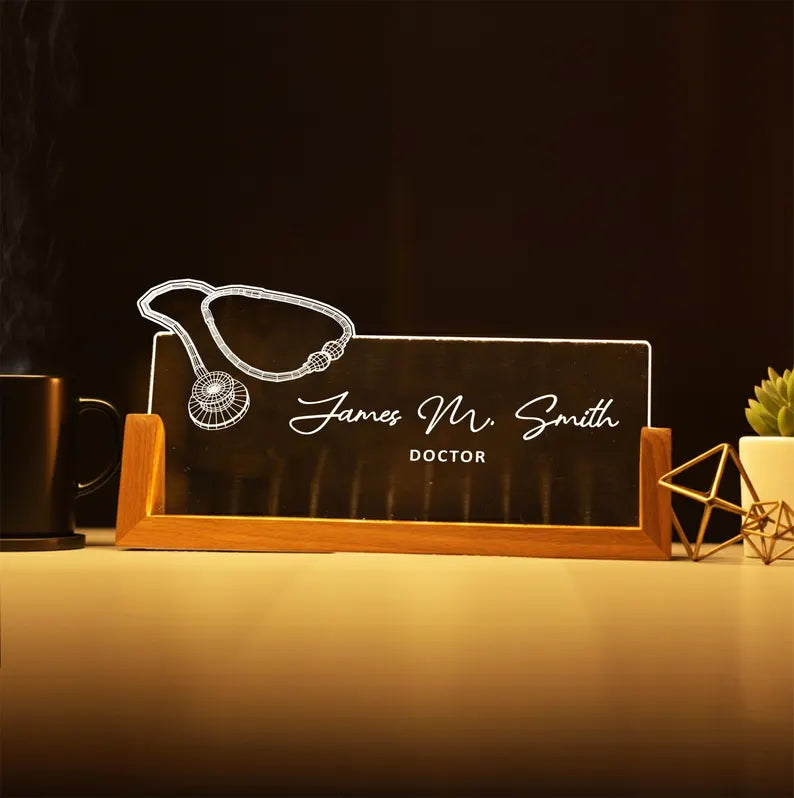 Personalized LED Acrylic Desk Name Plate