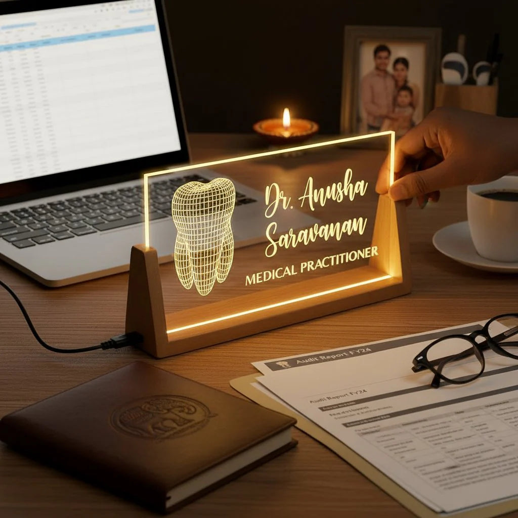 Personalized LED Doctor Name Plate Dental Medical