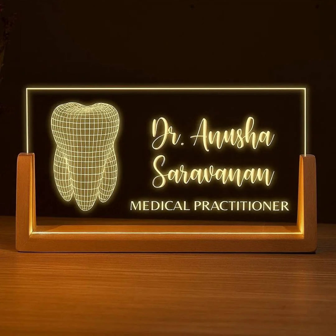 Personalized LED Doctor Name Plate Dental Medical