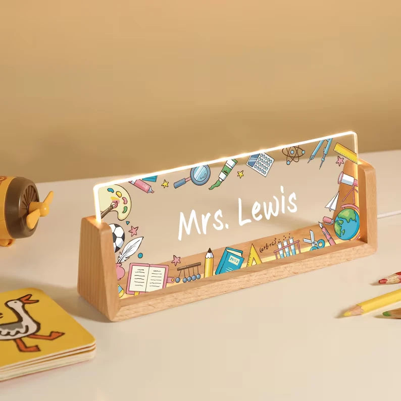 Personalized LED Name Desk Plate For Teacher