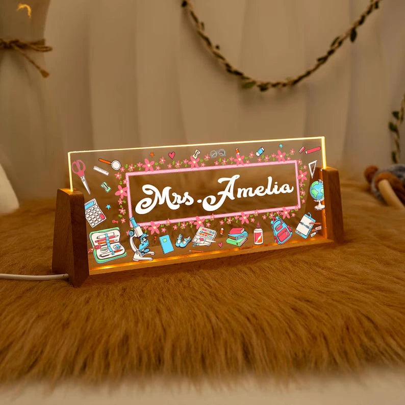 Personalized LED Name Plate For Teacher's Gift's
