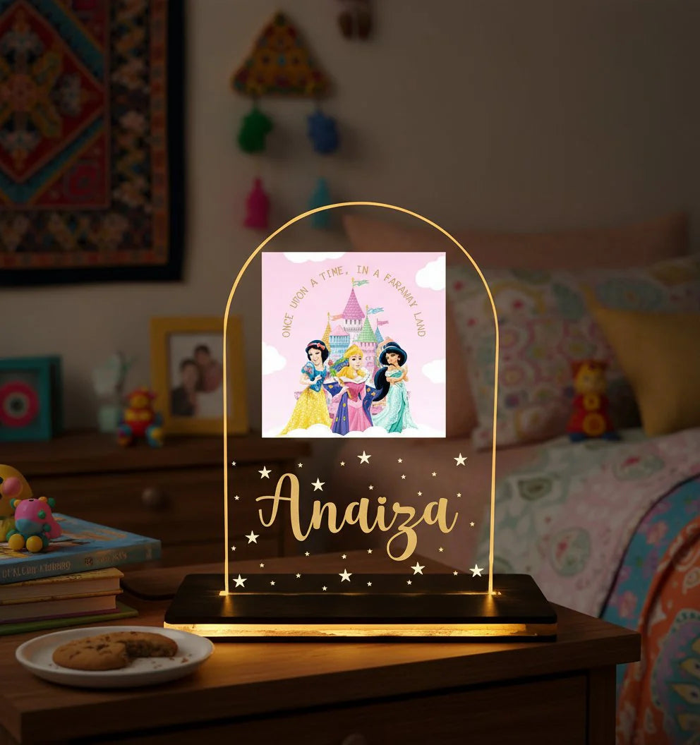 Personalized LED Princess Table Lamp Kids Custom Night Light