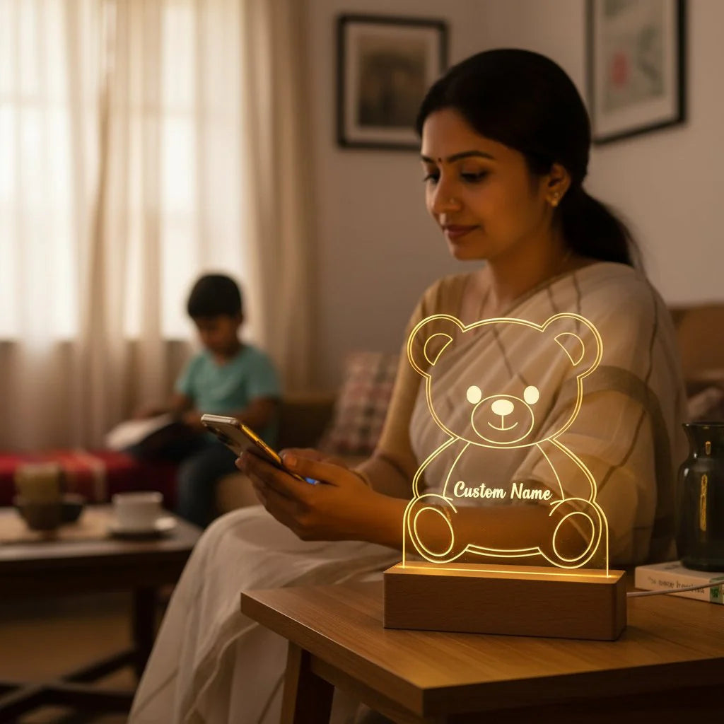 Personalized LED Teddy Bear Night Light