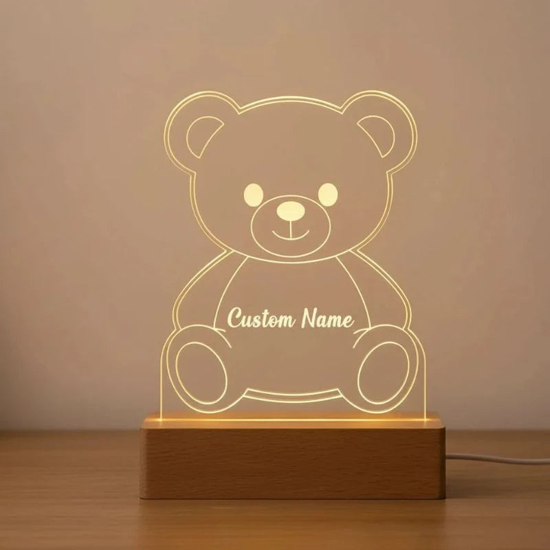 Personalized LED Teddy Bear Night Light
