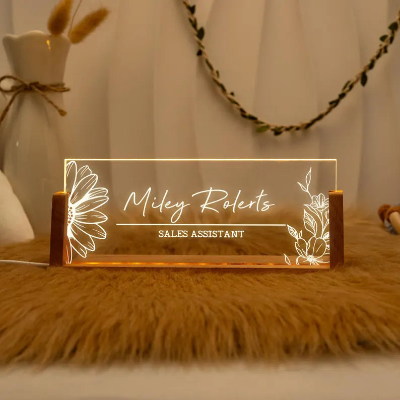 Personalized Lighted Desk LED Name Plate