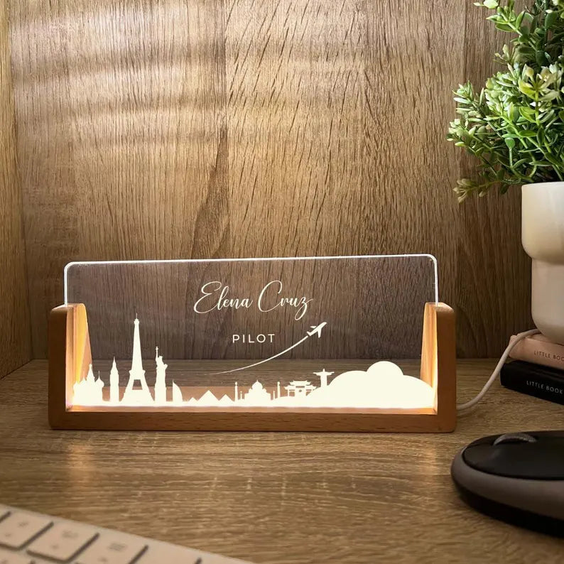 Personalized Name Title Desk Plate Stand