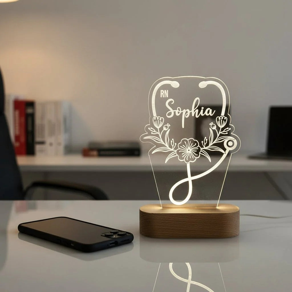 Personalized Nurse Stethoscope LED Night Light