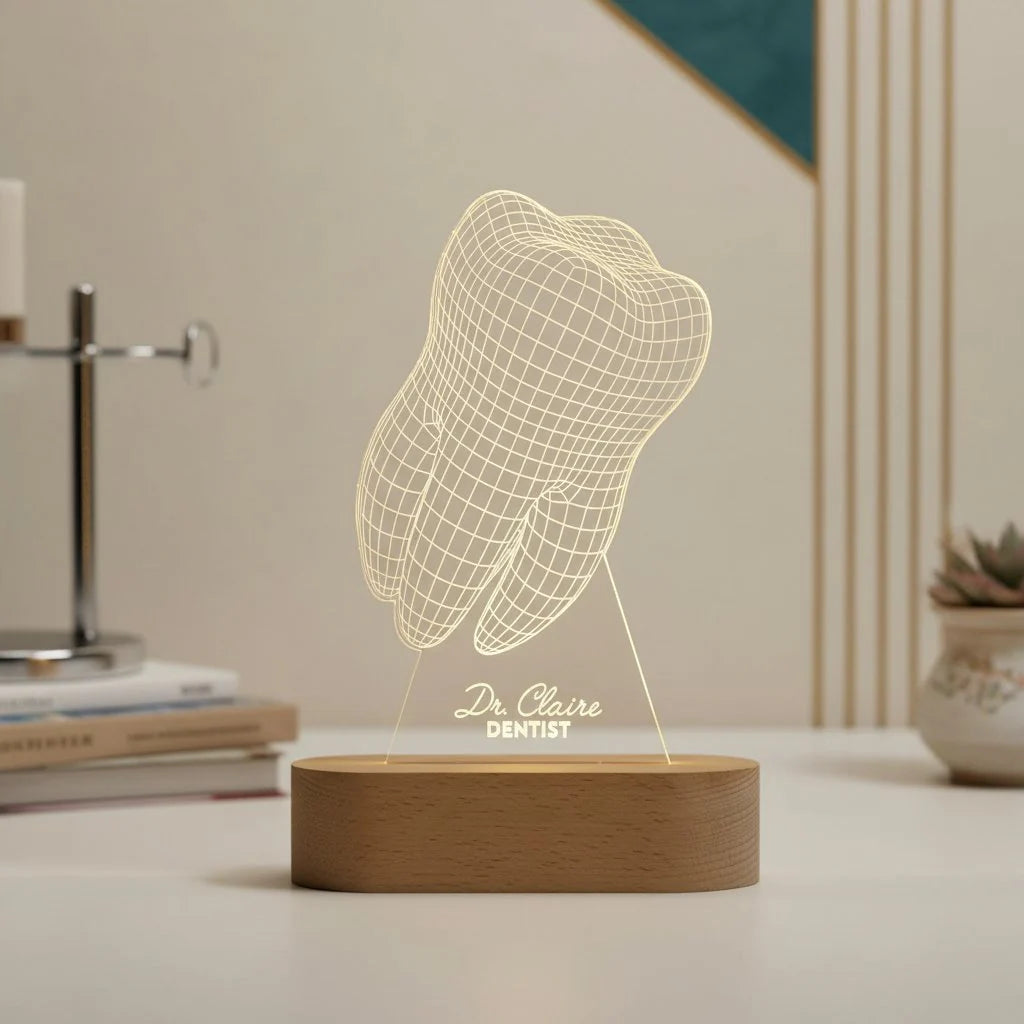 Personalized Tooth LED Lamp Gift For Dentists Hygienists
