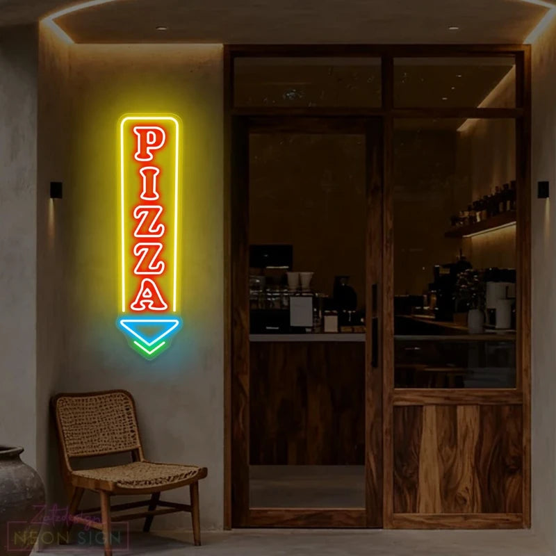 Pizza Arrow Neon Sign