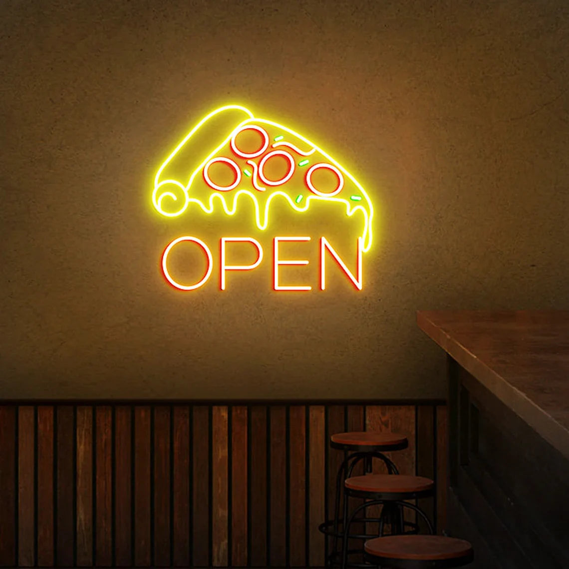 Pizza Open LED Neon Sign