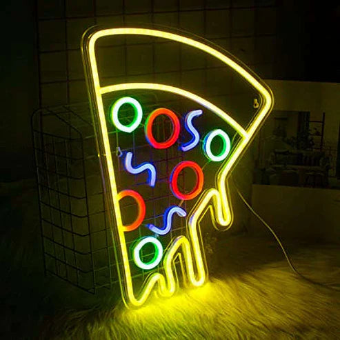 Pizza Shaped Neon Sign