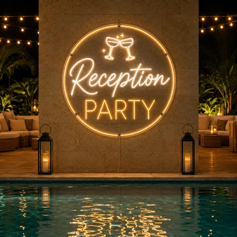 Poolside Reception Party Neon Sign