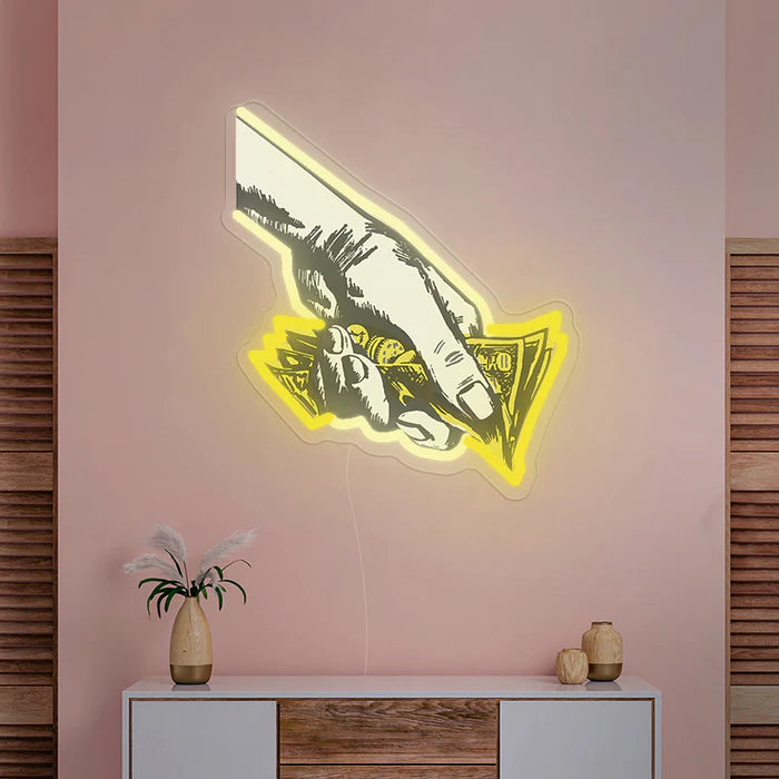 Pop Art Cash UV Print Neon Sign