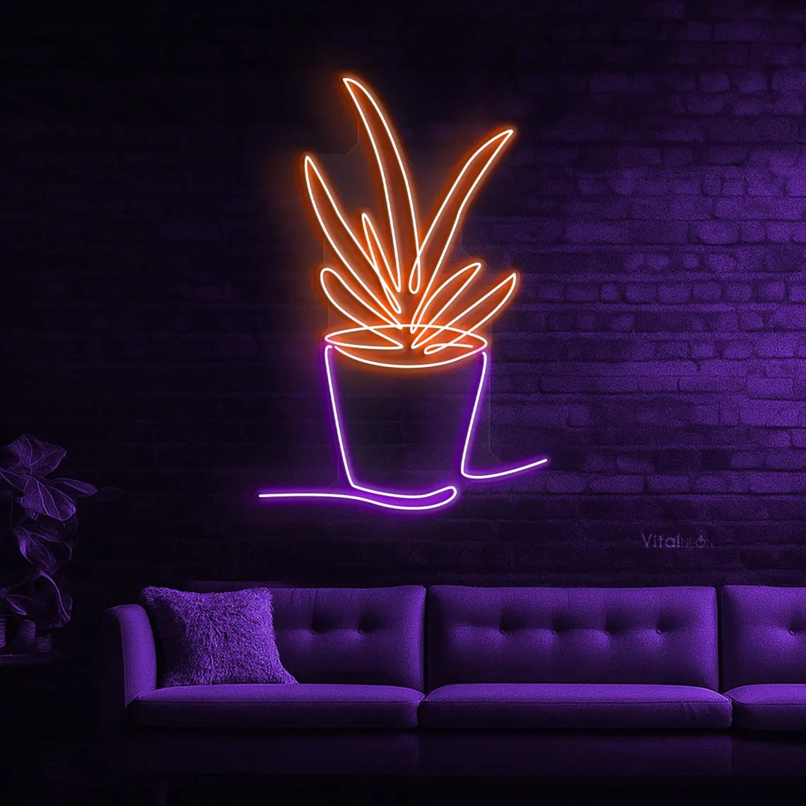 Potted Plant LED Neon Sign
