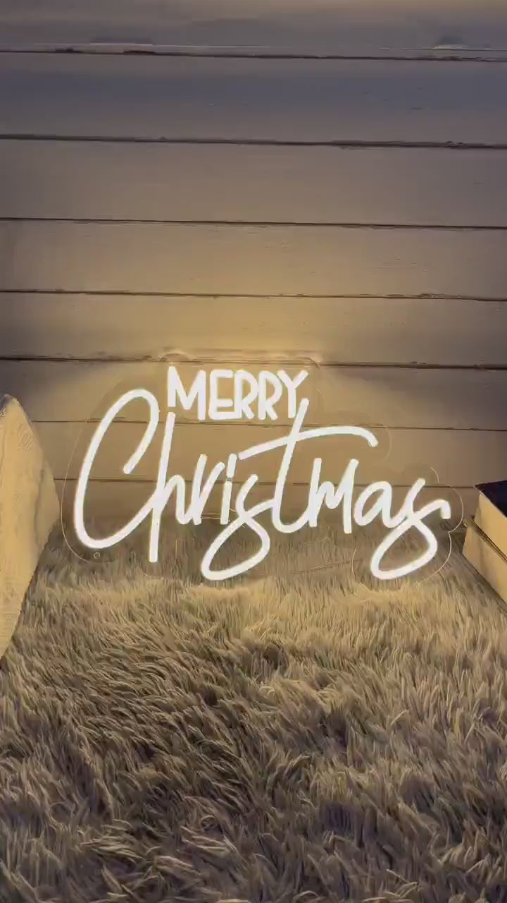Merry Christmas LED Neon Sign for Cozy Holiday Decor