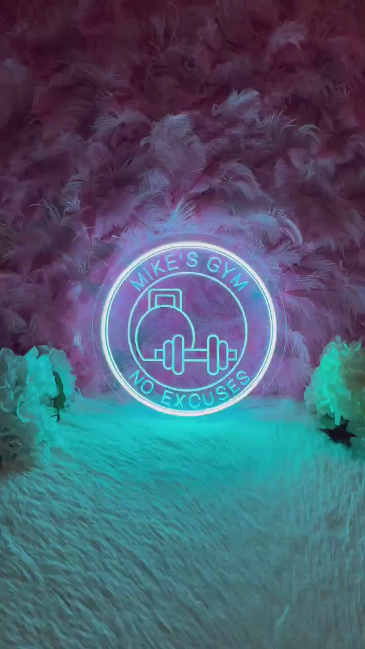 Personalized Fitness Studio Neon Logo Display