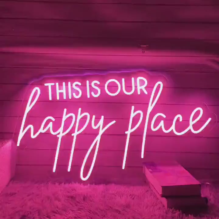 This Is Our Happy Place LED Neon Sign for Home Decor