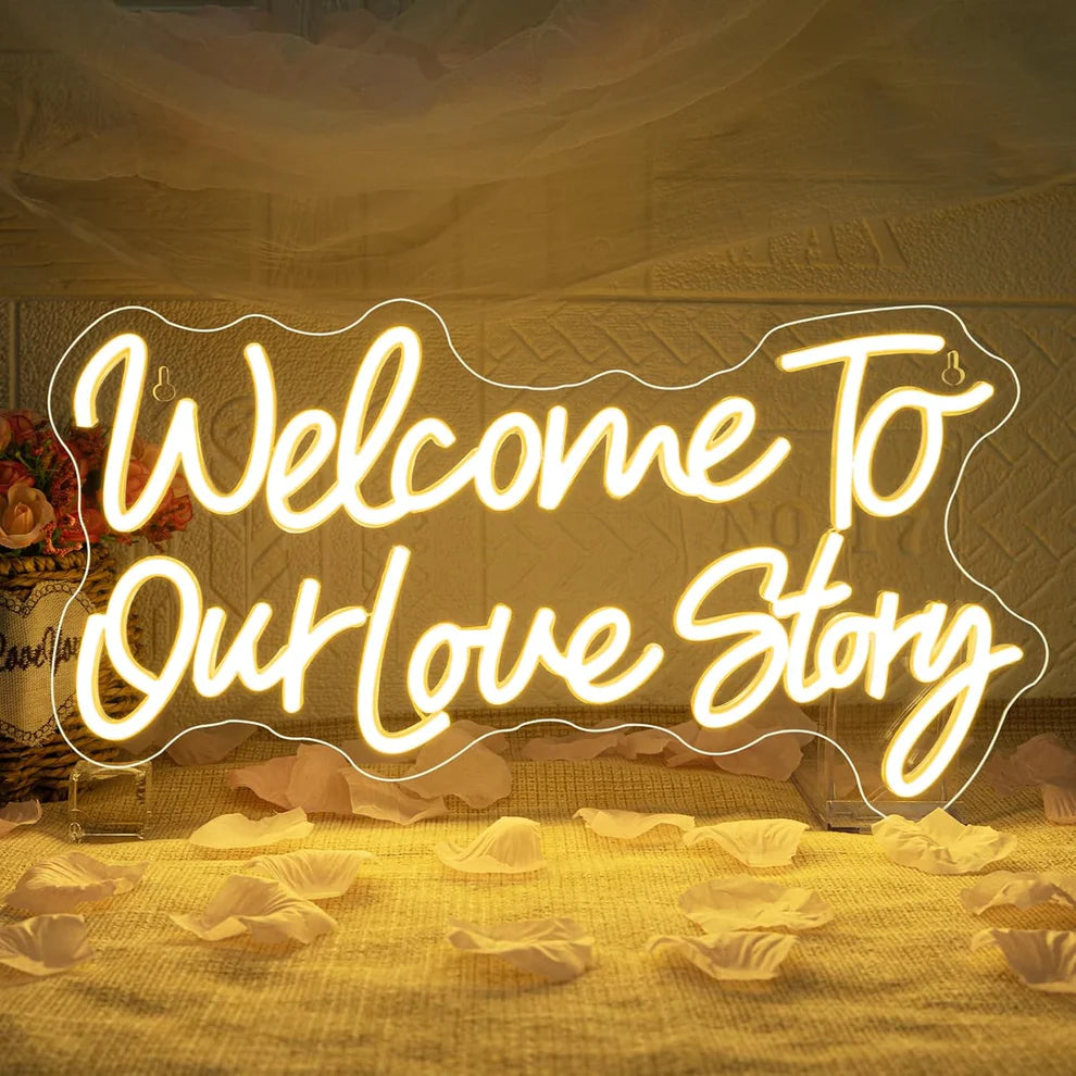 Welcome to Our Love Story Neon Light Decor