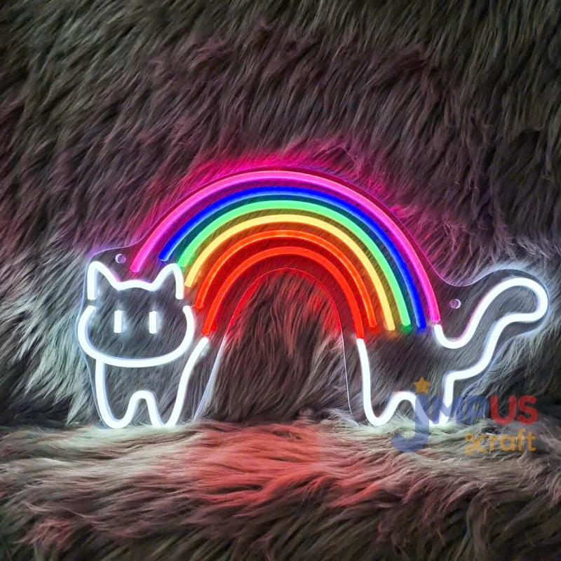 Rainbow Cat LED Neon Sign