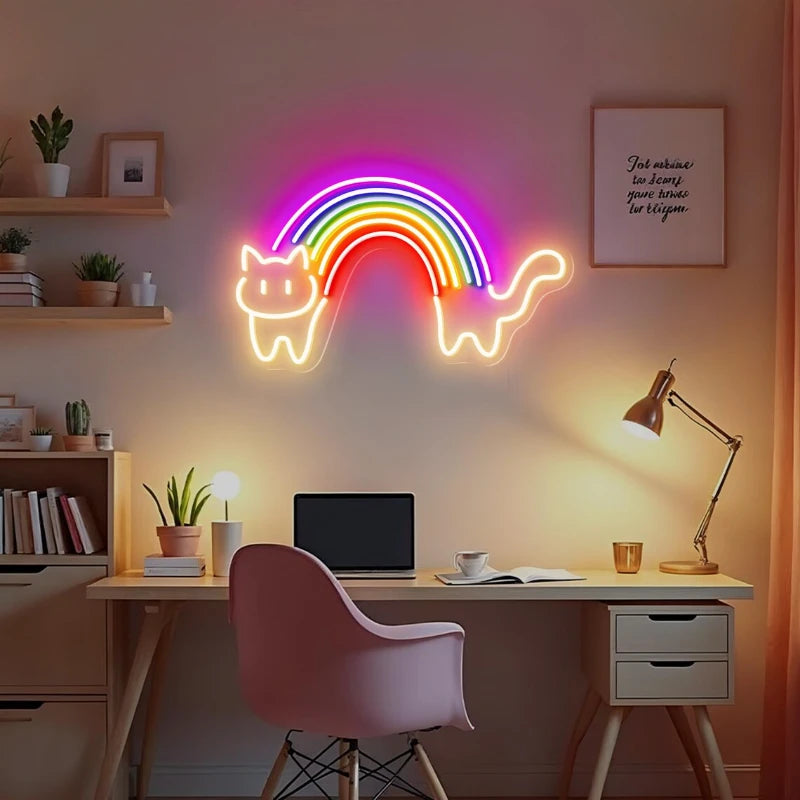 Rainbow Cat LED Neon Sign