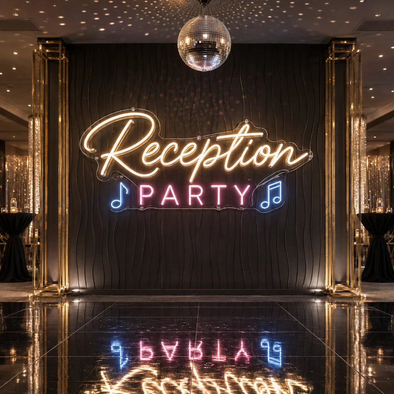 Reception Party Music Neon Sign Board