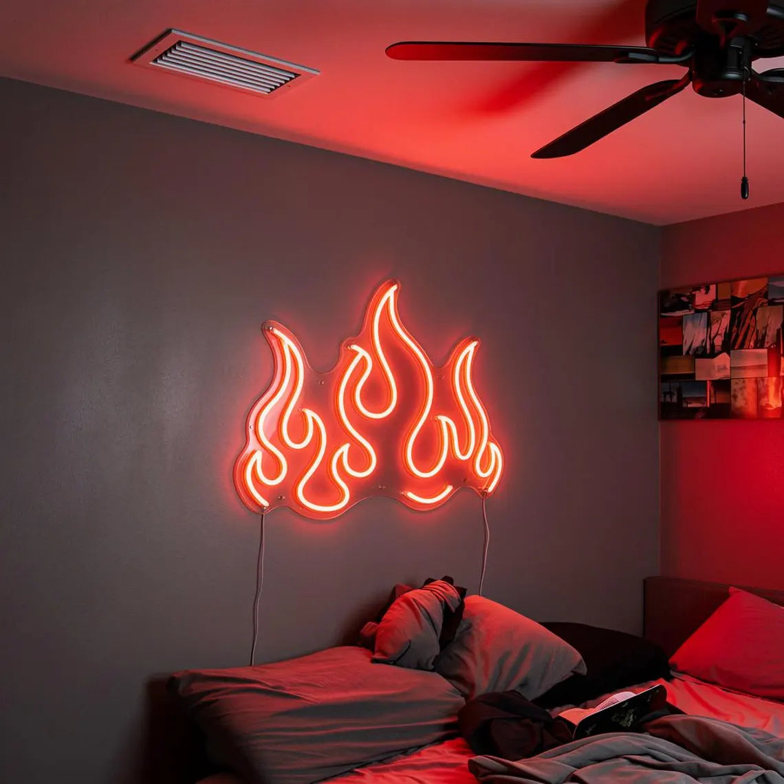 Red Flame Neon Light