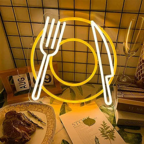 Restaurant Plate Neon Sign