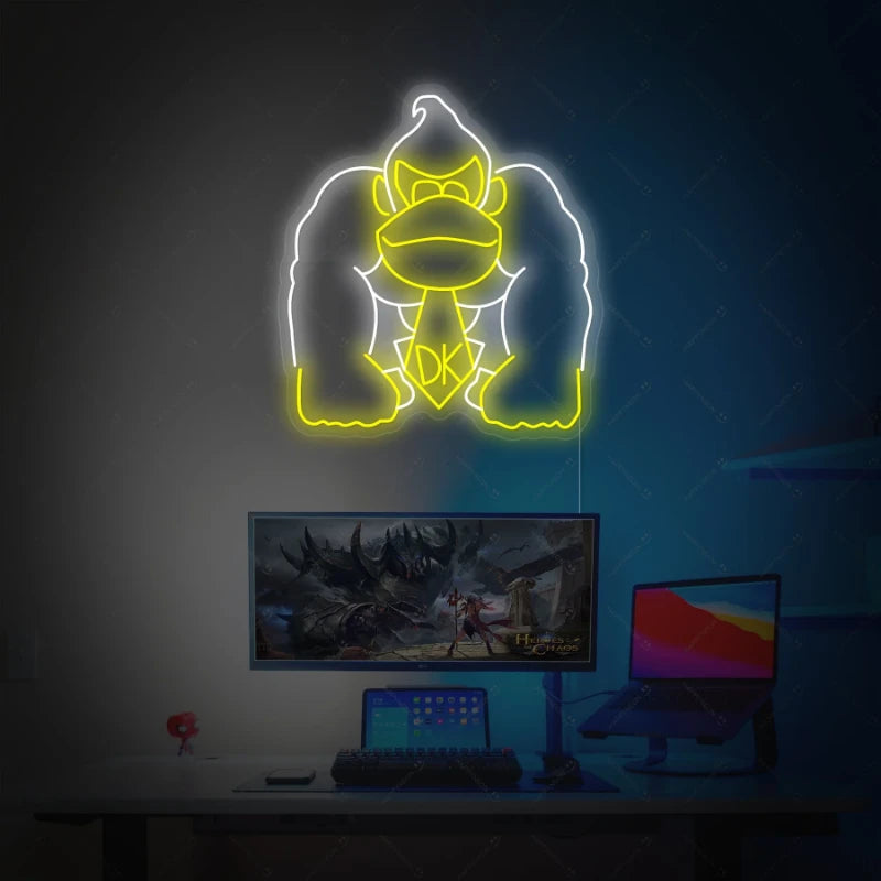 Retro Game Gorilla Neon Sign