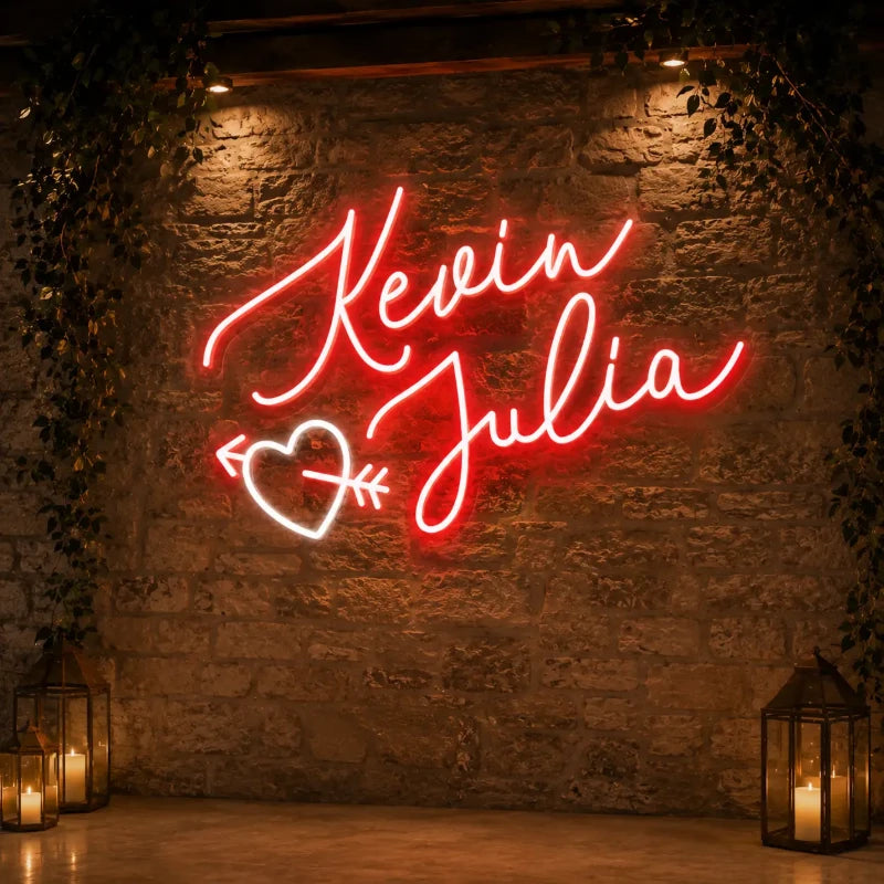 Romantic Neon Glow For Kevin And Julia