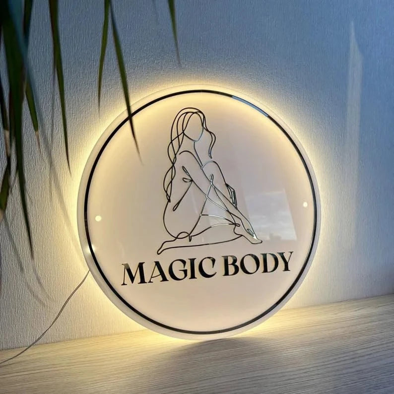 Round Backlit Acrylic Business Logo Sign